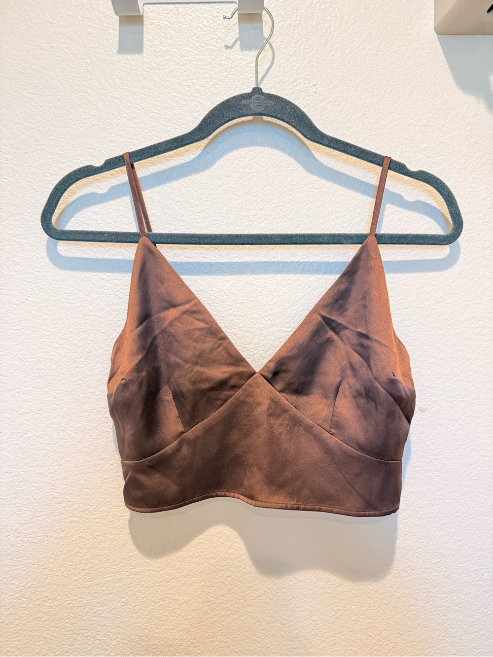 Abercrombie & Fitch Brown Suede-Look Cropped Cami